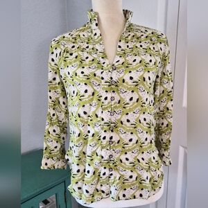 Anthropologie Conversations Cat Print Top